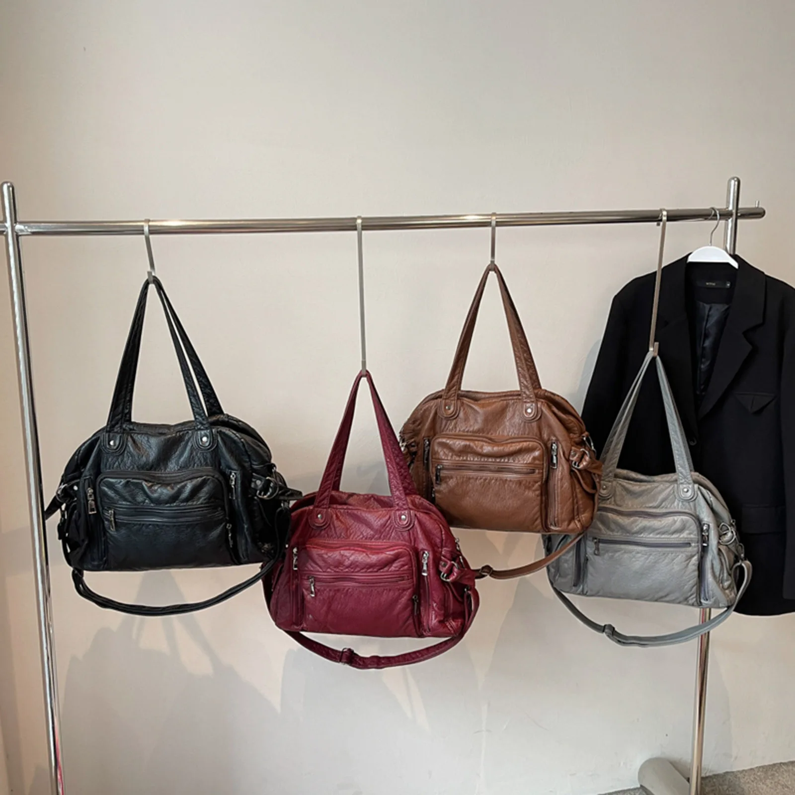 PU Leather Shoulder Bag with Adjustable Strap Crossbody Bag Large Hobo Bag for Women Work Shopping Travel