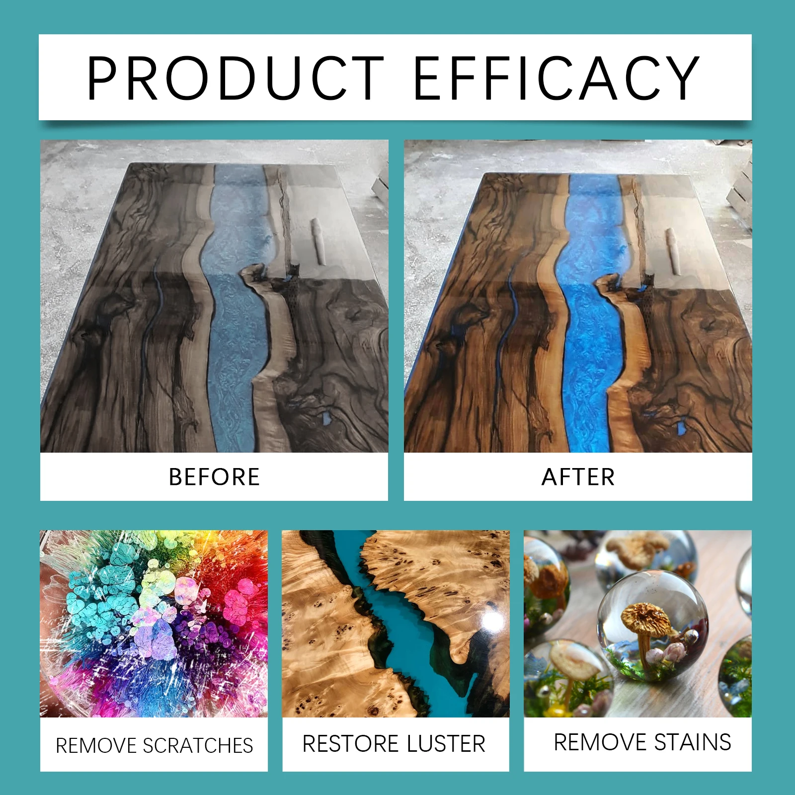 Epoxy Resin Cleaner Decontamination Cleaning Repair Scratch Polishing Surface Cleaning Care Agent Polishing Compound Set 100ml