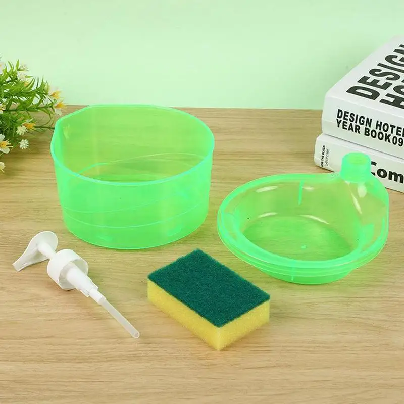 Dishwashing Liquid Automatic Dispenser Portable Soap Liquid Adder Kitchen Detergent Press Box Sponge Soap Kitchen Tools