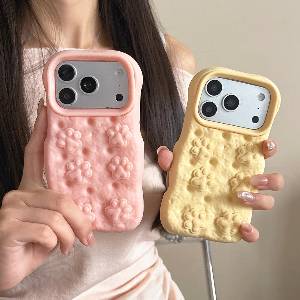 Adorable 3D Cartoon Cat Paw Shockproof Silicone Phone Case