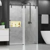 Shower Door 60" W x 76" H Frameless Sliding Shower Door,Frameless Shower Door with Sealing Strip and Waterproof Handle 1