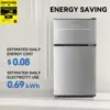 Mini Fridge with Freezer 3.5 Cu.Ft. 2 Door Refrigerator and Freezer Small Fridge for Bedroom Home Office Dorm, Small Dri 4