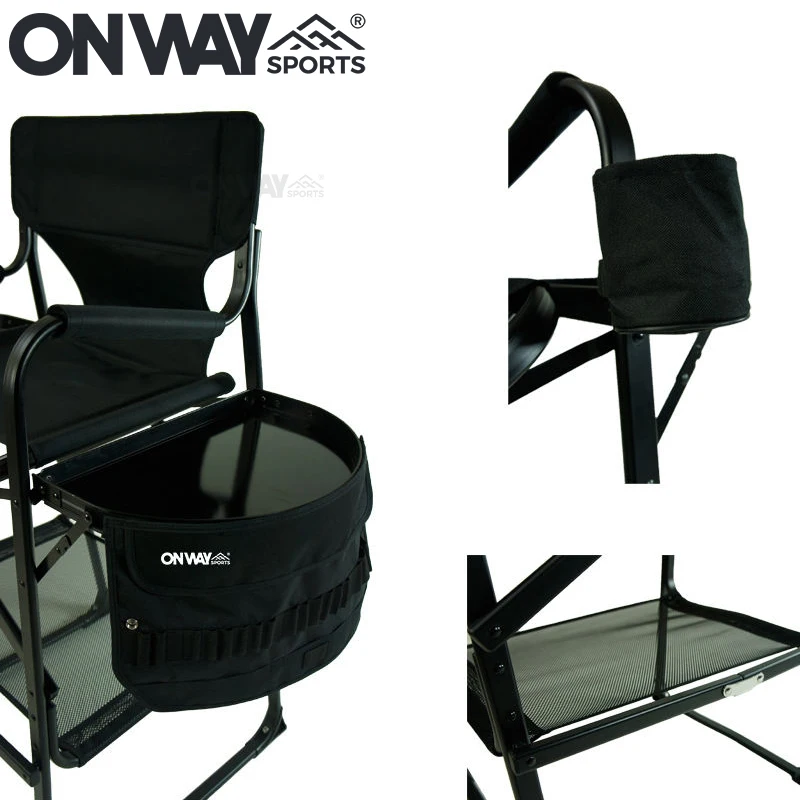 Wholesale Aluminum Folding Portable Upgraded Tall Director Makeup Artist Chair - Image 4