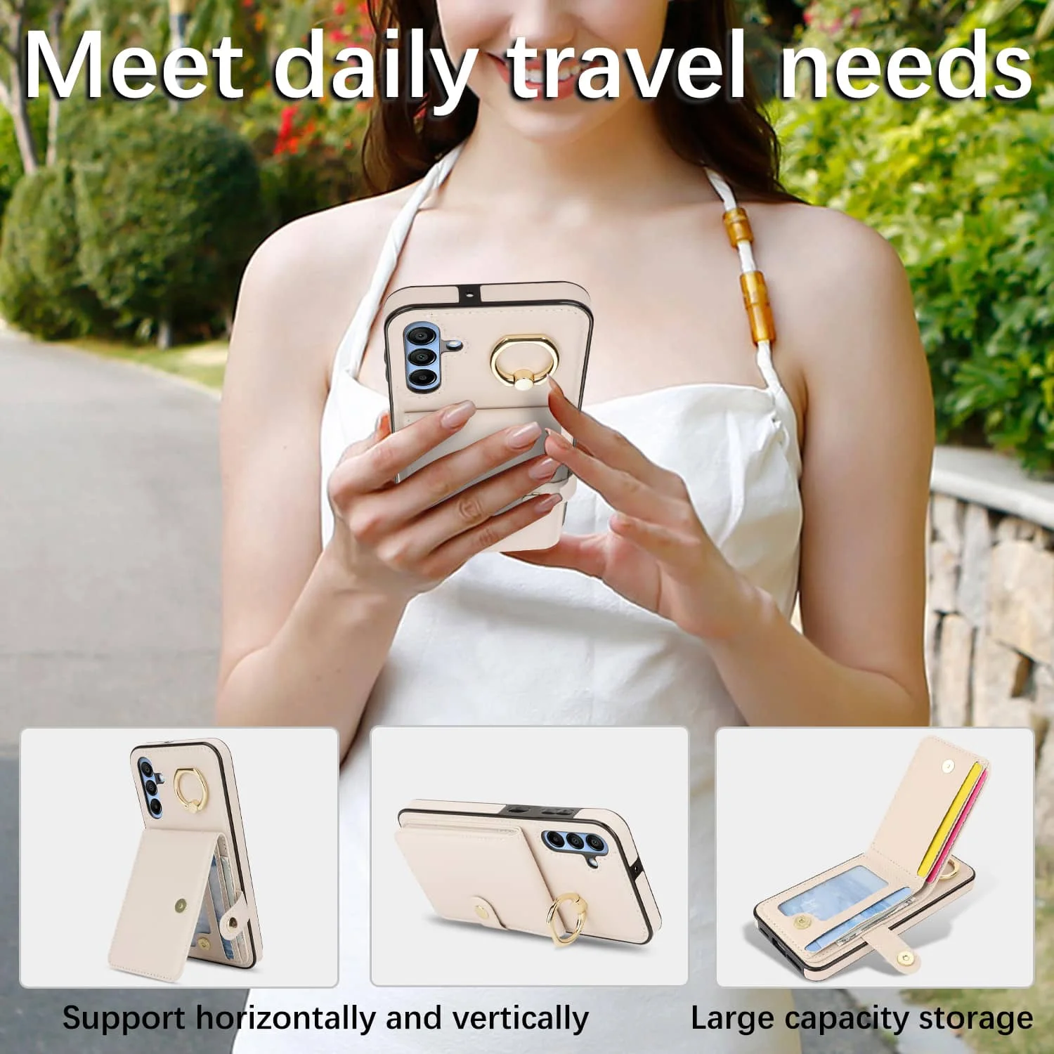 Elegant Flip Folio Wallet Case with Card Holder - Premium PU Leather Cover