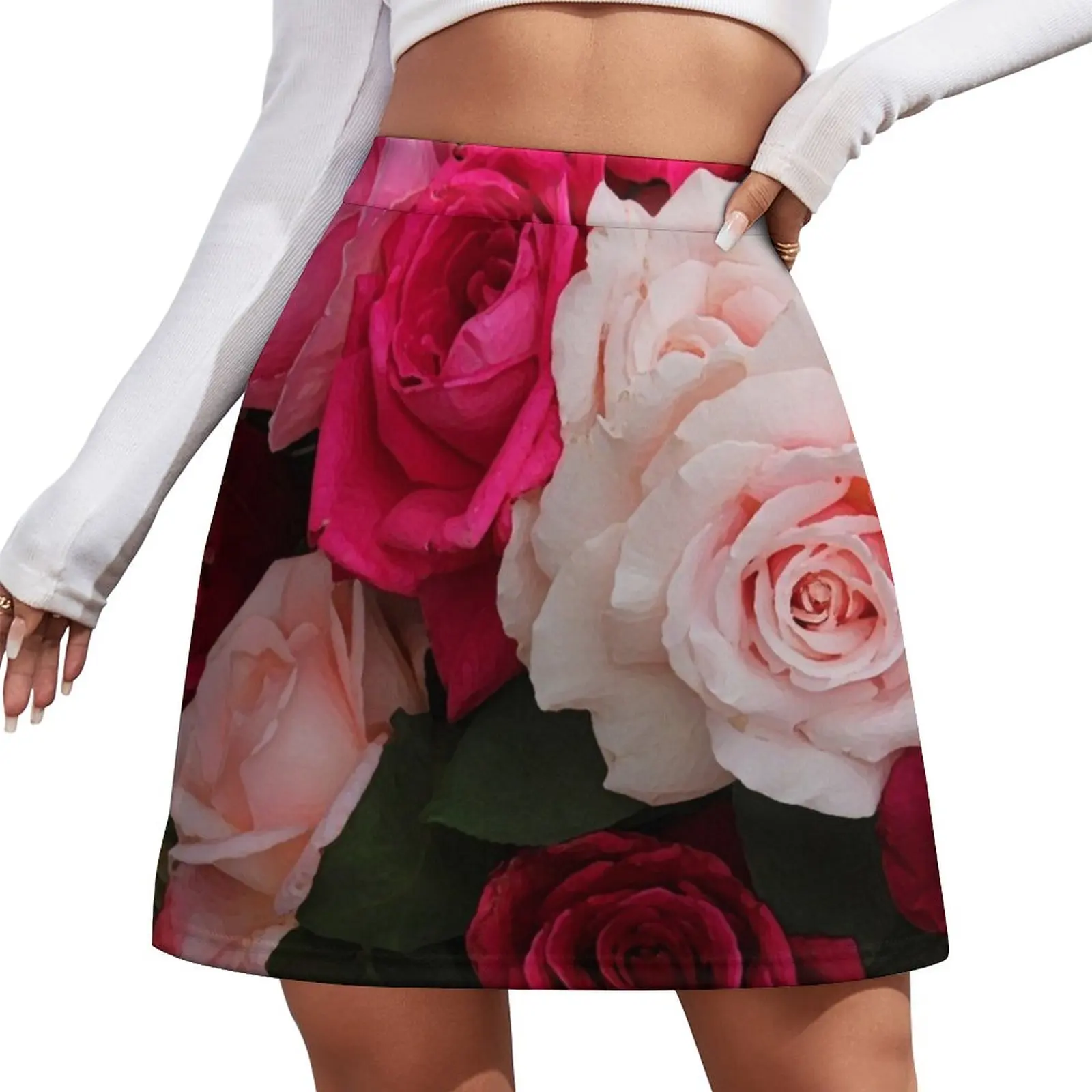 Floral Mini Skirt Skirt satin new in dresses japanese kawaii clothes midi skirt for women