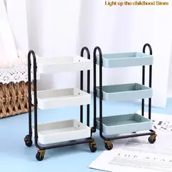 Dollhouse – étagère à livres pour meubles, échelle 1:12, présentoir de rangement avec roues, accessoires de mobilier en métal 