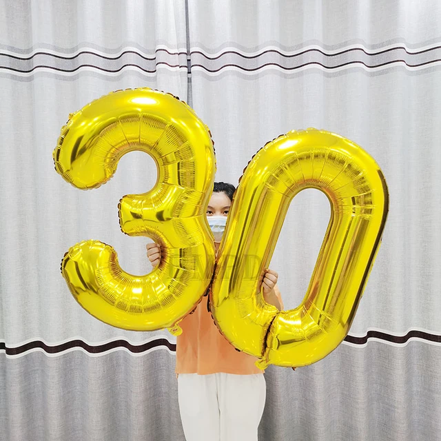 Ballon 30 ans aluminium en Or
