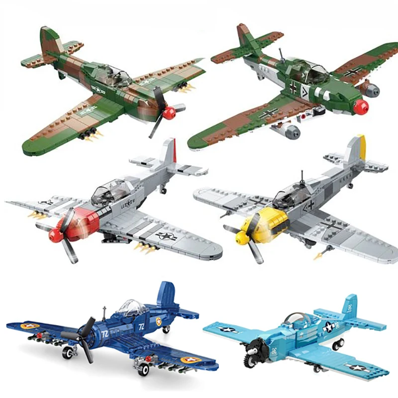 WW2MilitarySeriesAircraftBuildingBlockDF109ME262P51P40German