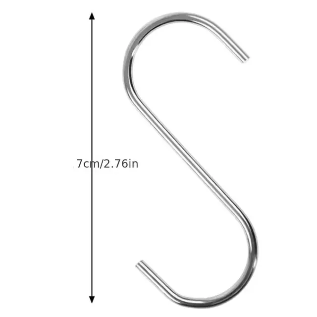 Crochet en forme de S en acier inoxydable, 10 pièces, crochets pour vêtements de cuisine et de salle de bains, crochet de suspension multifonctionnel en métal 6