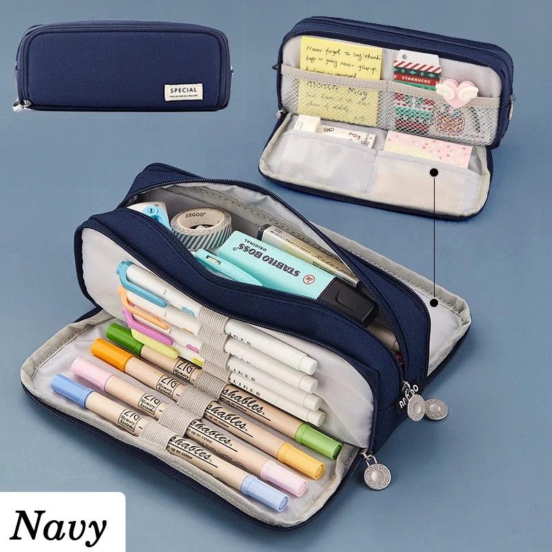 Stylish Foldable Pencil Case - Large Capacity Pen Holder and Desk Organizer