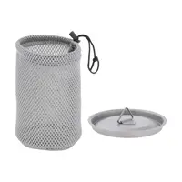 Titanium cup lid with drawstring mesh bag, drinking cup lids, camping pot lid, 1