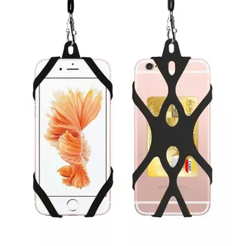 Cordini per telefono intorno al collo, cinturino per telefono 2 in 1 con supporto per telefono in silicone e toppa per iPhone La maggior parte dei telefoni cellulari