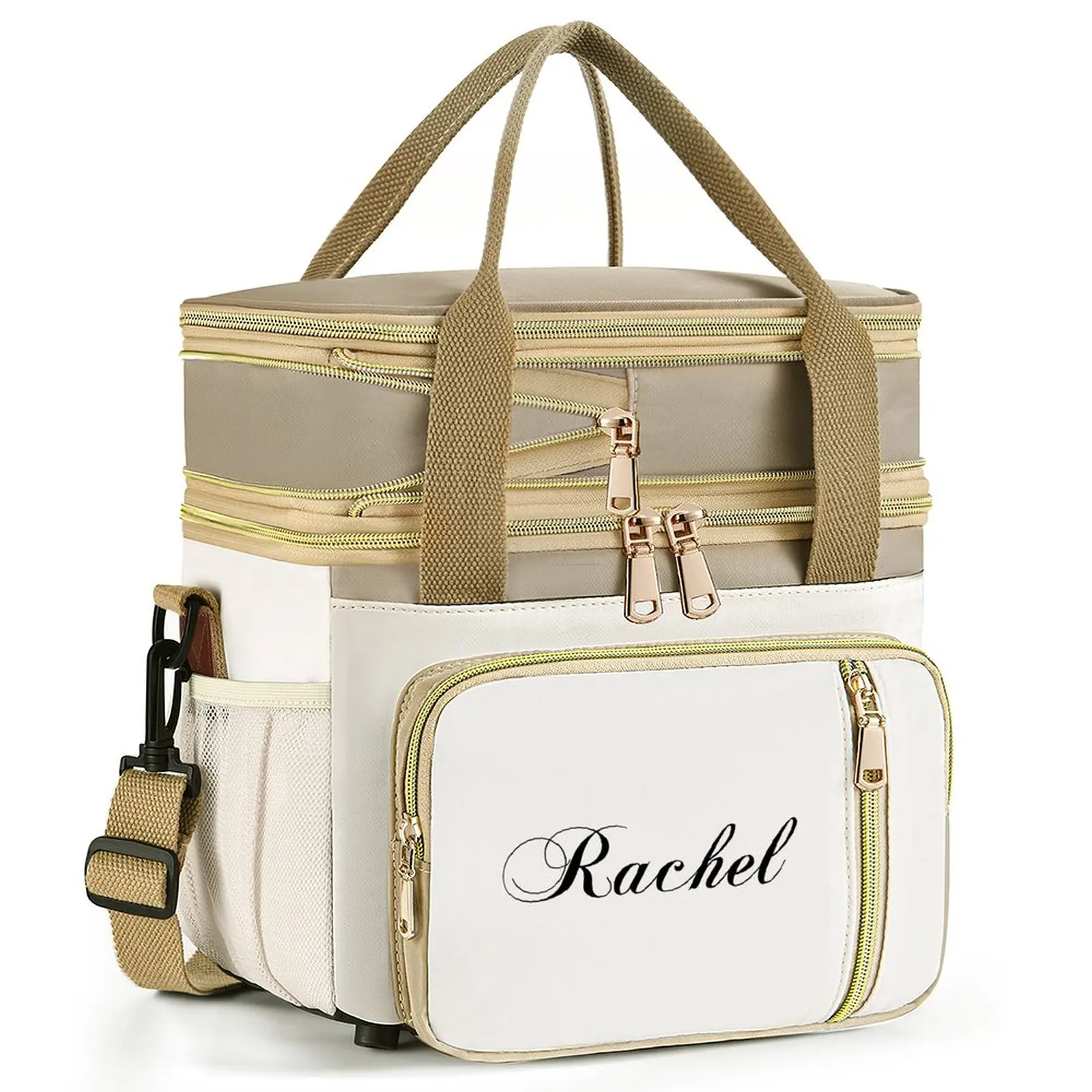 Crosbody Lunch Bag Double Layer Large Capacity Hangbag Thermal