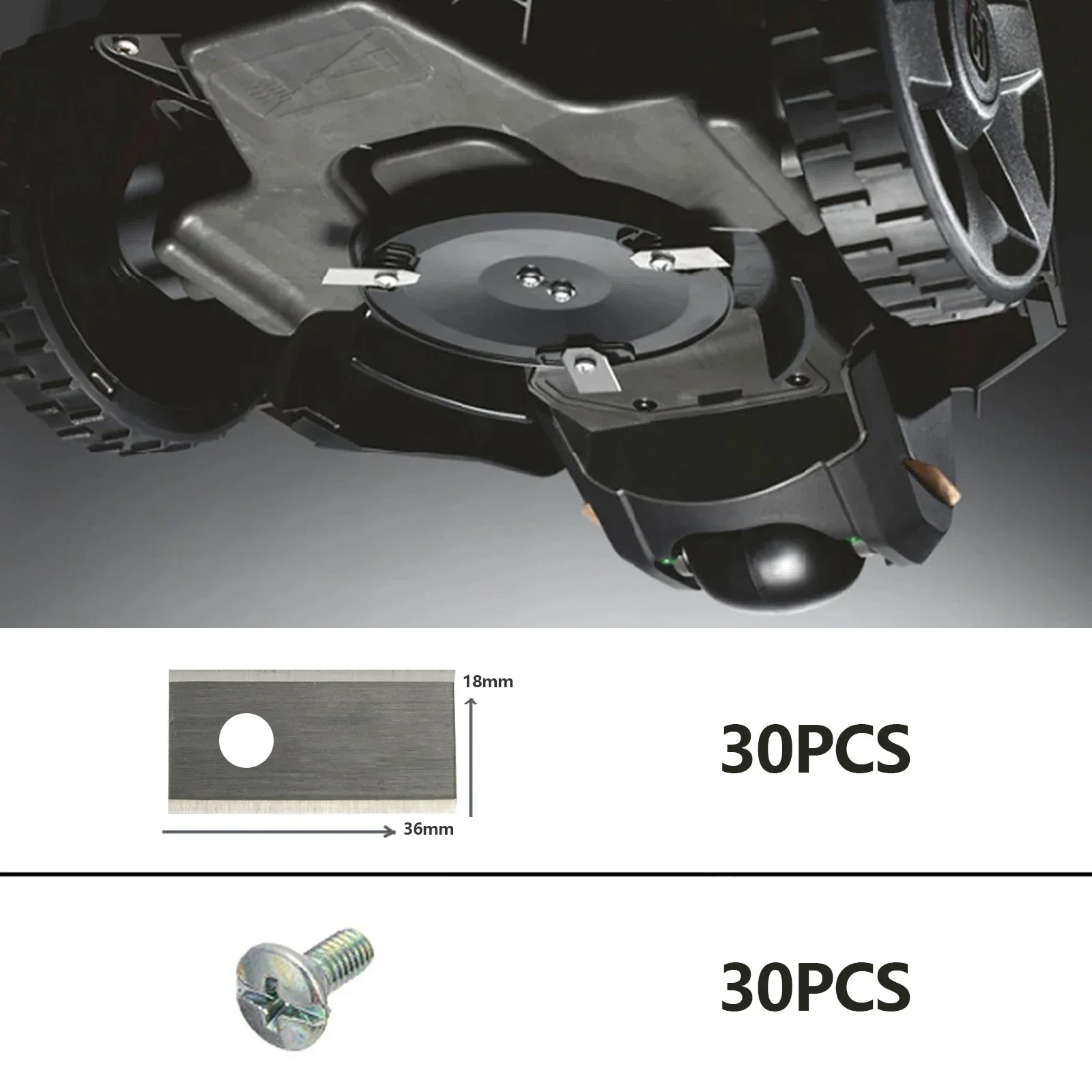 30PCSGardenTrimmerBladeStainlessSteelLawnMowerBlades