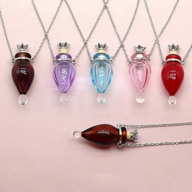 Vintage Magic Glass Pendant Water Drop Crown Stopper Perfume