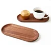 Japanese Rectangular Dinner Plate Walnut Wooden Tray Ins Wind Small Wooden Plate 1