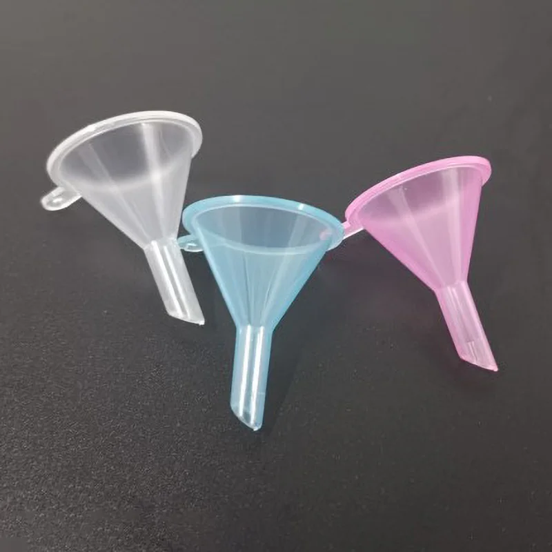 미니 플라스틱 깔때기, 향수 디퓨저 병용, 작은 입 모양 액체 오일 깔때기, 실험실 용품 도구, 10 개