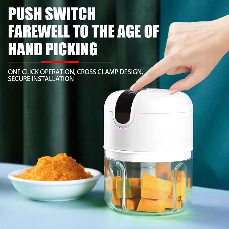 1 electric garlic puree machine, mini meat grinder, 250ML ginger chili chopper, onion grinder, kitchen food mixer 2