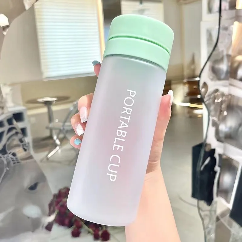 

Large Capacity Sports Water Bottle, Frosted Plastic Cup, Portable Rope, Gift Mug, Customizable, 600 ml, 800ml