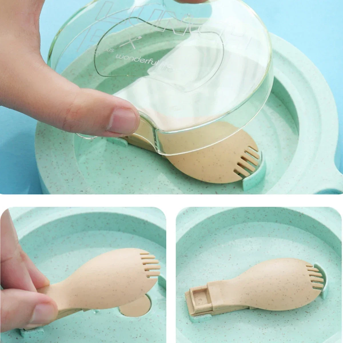 850ml Microwave Soup Bowl with Lid and Handle Food-Grade Plastic Noodle Bowl with Spoon Leak-proof Portable Breakfast Cup