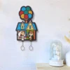 Personalized Wooden Key Holder for Wall Decorative Couple Keychain Hanger Home Decor Key Rack Hook Gifts for Family Birthday 4