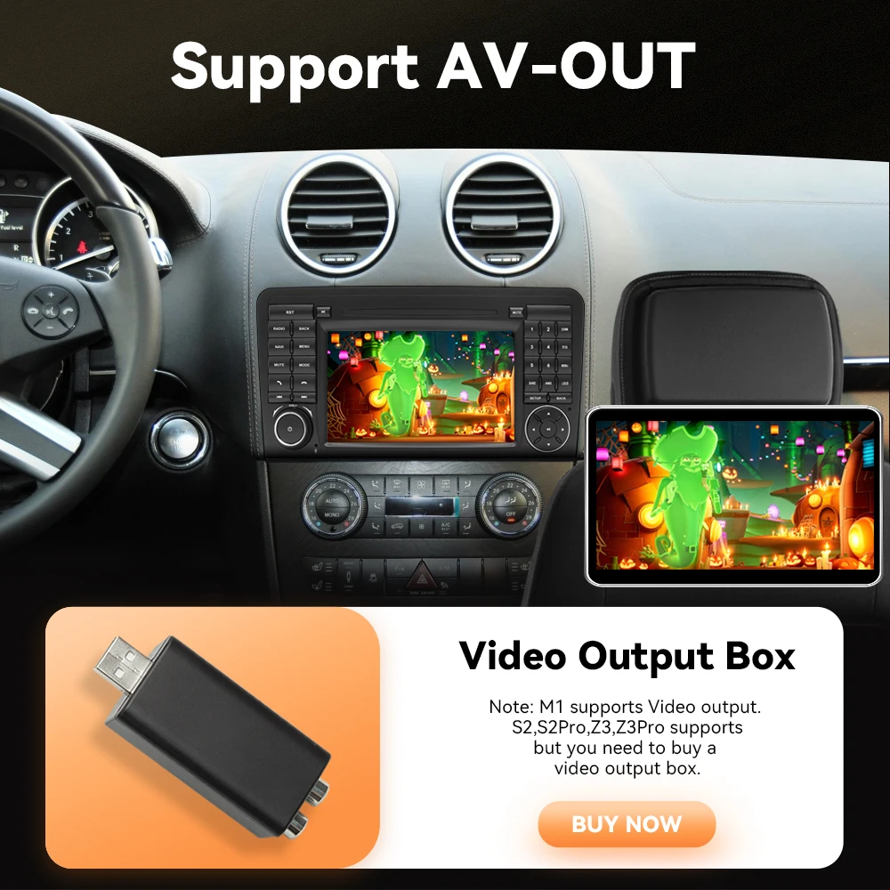 Android 12 Wireless Carplay 128GB Car Radio Player For BENZ ML 320/350/W164(2005-2012)GL DSP Multimedia Navigation RDS 4G Wifi