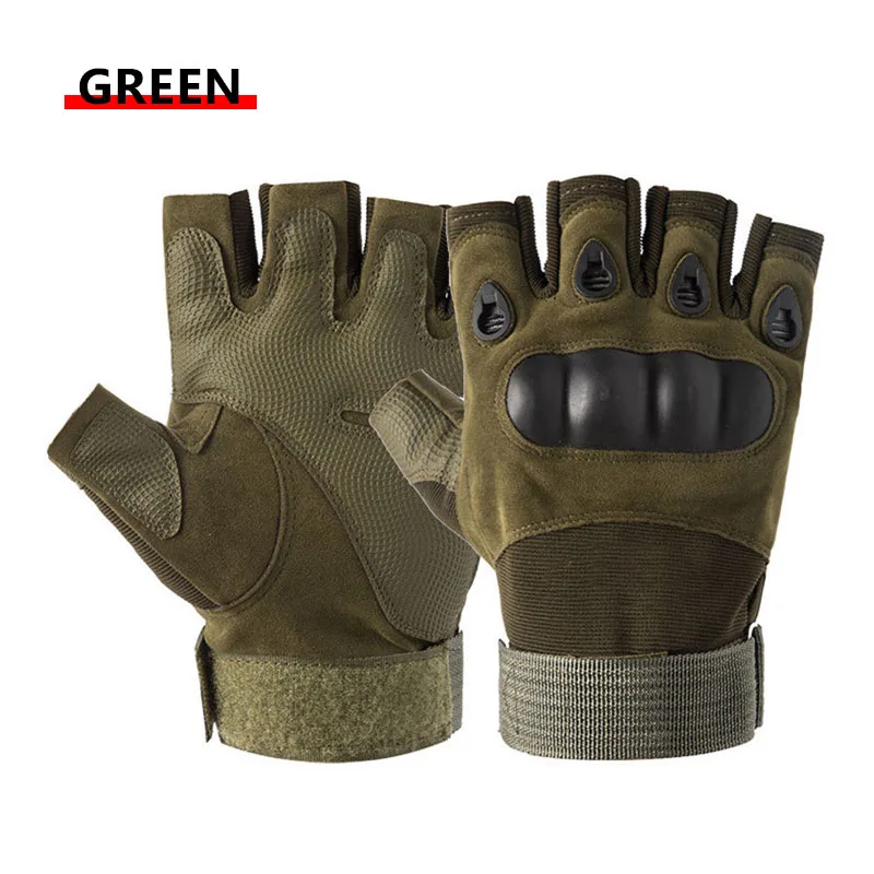 Rameng Ete Gants Tactique Demi-Doigt Homme pour Auto Moto, Vélo, Cycliste,  Motocross, Combat