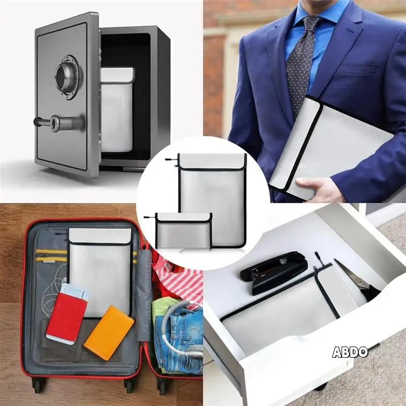 방수 내화 문서 가방, 문서용 2팩 15X11인치 및 8X5인치 내화 가방, 내화 돈 가방