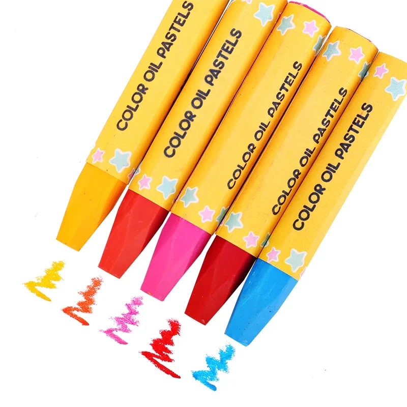 Deli 24 Colors Crayons Round Non Toxic Sticks Brushes Oil Painting Sticks Art Set Stationery School Supplies Kids triangular crayons set
