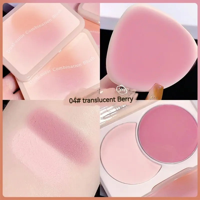 Two-tone Blush Tray Matte Natural Nude Blush Multi-color Combination Two In One Rouge Powder Natural Bare Light powder blusher blush stick blush powder blush plate facial blusher