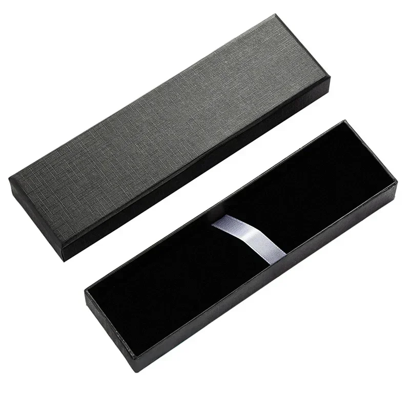 Neutral Pen Ballpoint Pen Box Rectangular Box Cover Paper Flannel Black Carton Lettering Special Gift pencil cases stationery box
