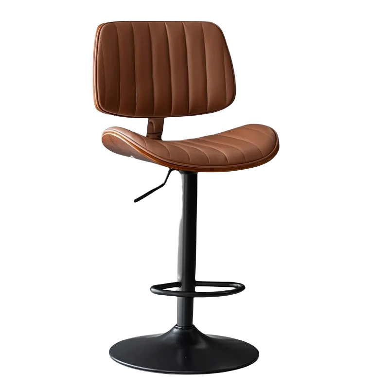 Light Luxury Solid Wood Bar Stool, Home Lift High Stool, Cashier Front Desk Chair, European Lift Rotating Bar Chair