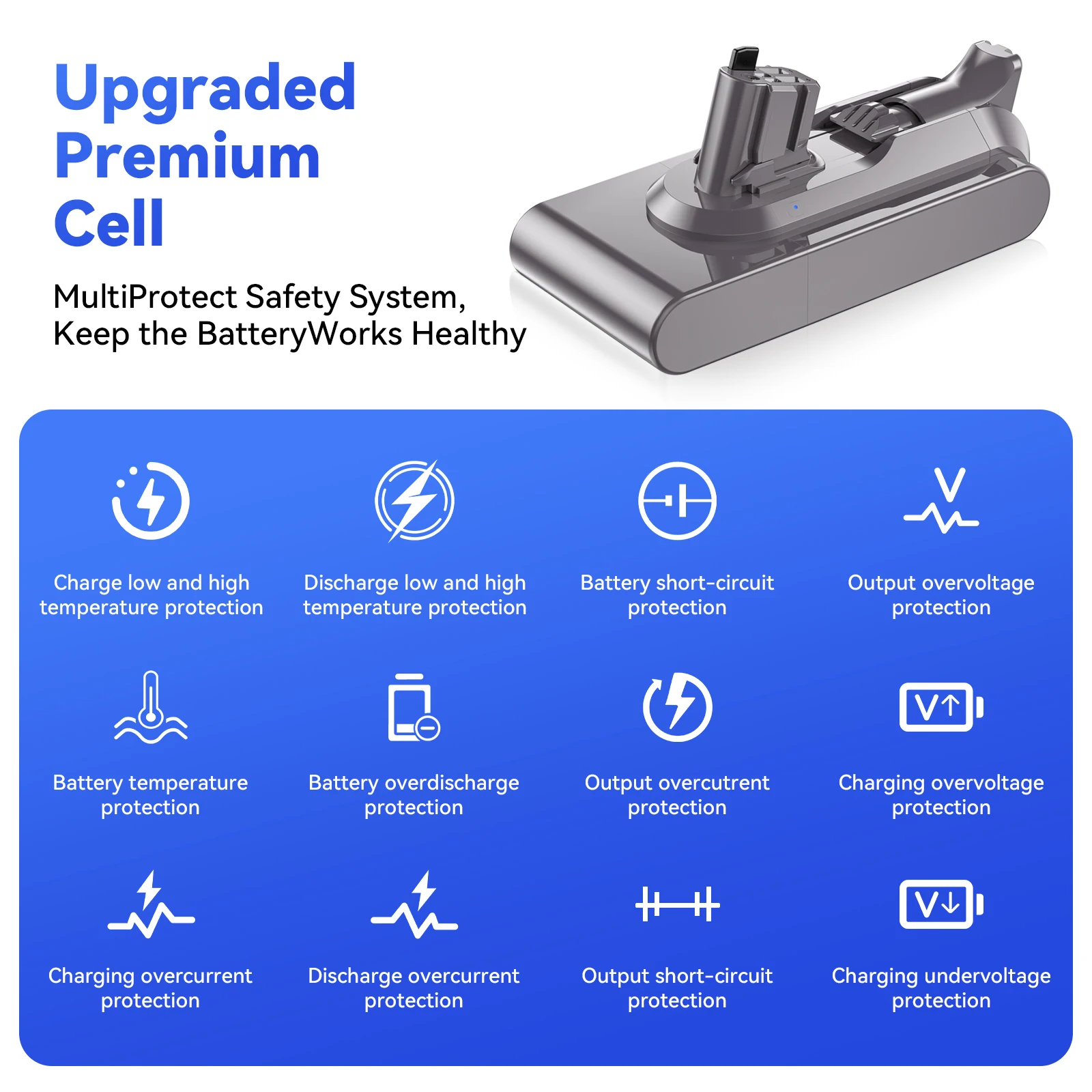 25.2V 6000mAh Battery for Dyson V11 SV15 Serie Vacuum Cleaner Fluffy 970145-02 replacement Battery Buckle version 3