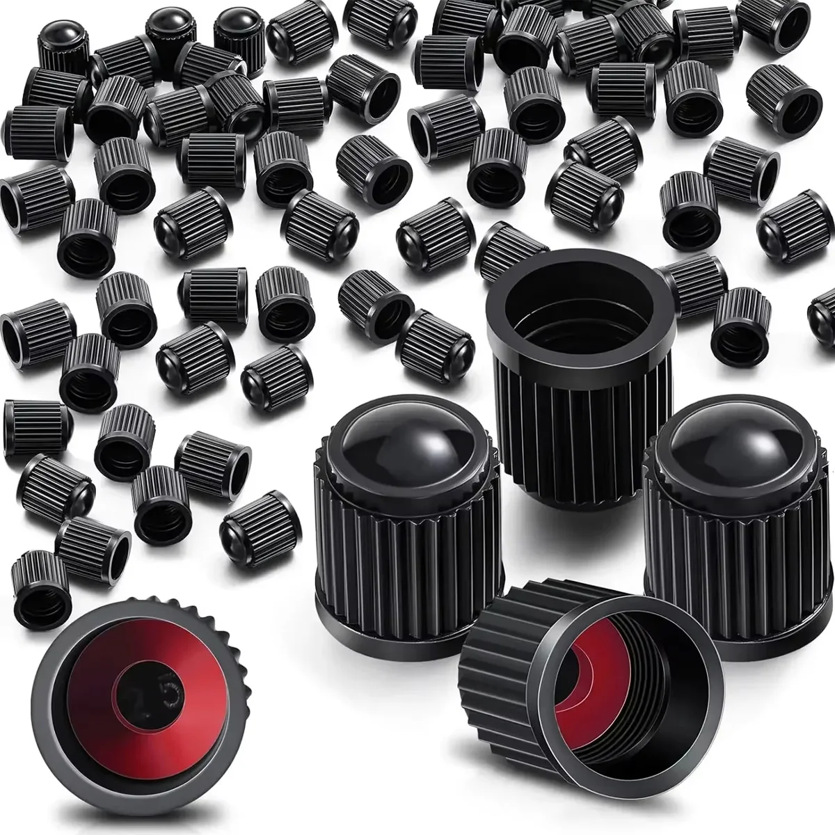 Pack of Tyre Valve Dust Caps for Car Air Nozzles - Tire and Wheel Accessories