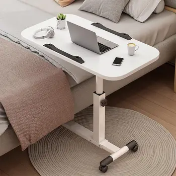 Scrivania pieghevole in piedi con ruote Tavoli da letto mobili regolabili in altezza da 27,2-35,4 pollici Struttura in metallo Scrivania portatile per laptop Camera da letto