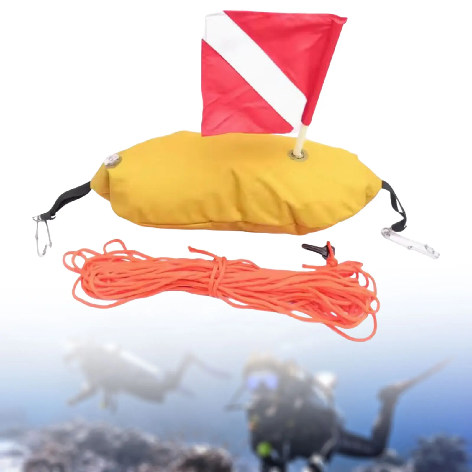 

MagiDeal High Visibility Diver Down Surface Marker Buoy Signal Float, Dive Flag for Underwater Scuba Diving Spearfishing