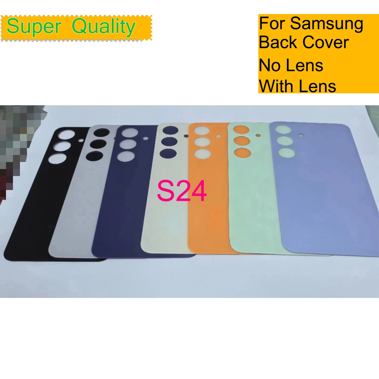 

10Pcs/Lot For Samsung Galaxy S24 S921 Housing Back Cover Case Rear Battery Door Chassis Housing WIth Camera Lens Replacement