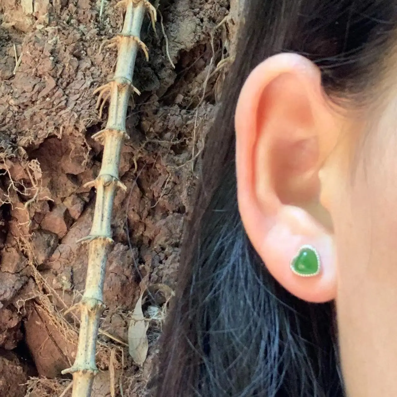 Natural Green Jade 925 Sterling Silver Stud Earrings for women Jewelry Gift Prevent allergy gem jewelry Genuine stone