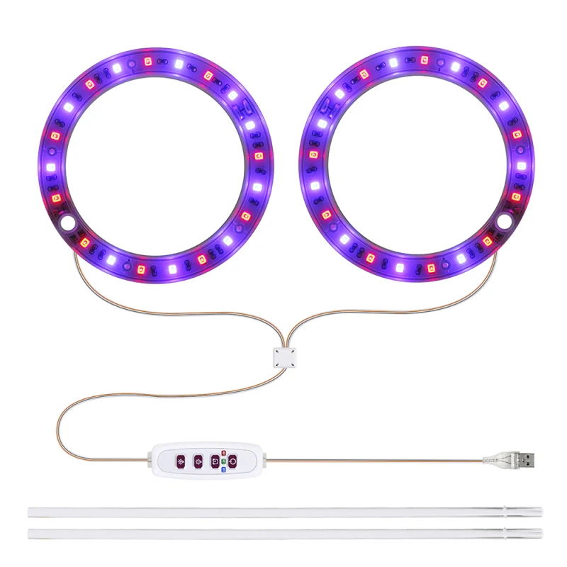 엔젤 링 성장 램프, 식물용 USB 식물 램프, 실내 식물 모종용 LED 전체 스펙트럼 램프, DC5V