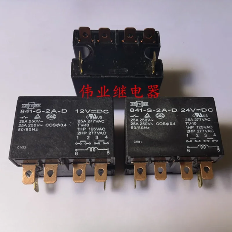 

(Совершенно новое) 1 шт./лот, 100% оригинальное подлинное реле: 841-S-2A-D, 12 В постоянного тока, 24 В постоянного тока, 6 контактов, 30 А