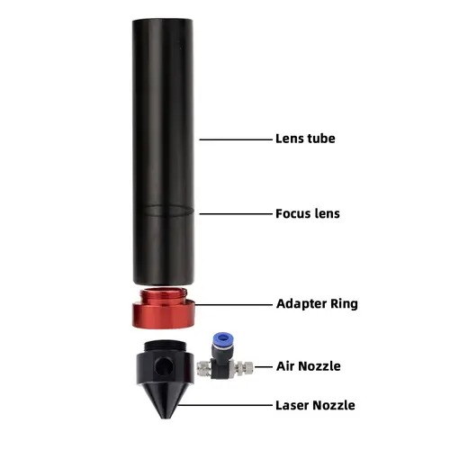 CO2 Laser Head Lens Tube Nozzle Outer Diameter 25mm Air Nozzle Dia.20 FL 38.1/50.8/63.5/101.6mm for CO2 Laser Engraving Machine - Image 3