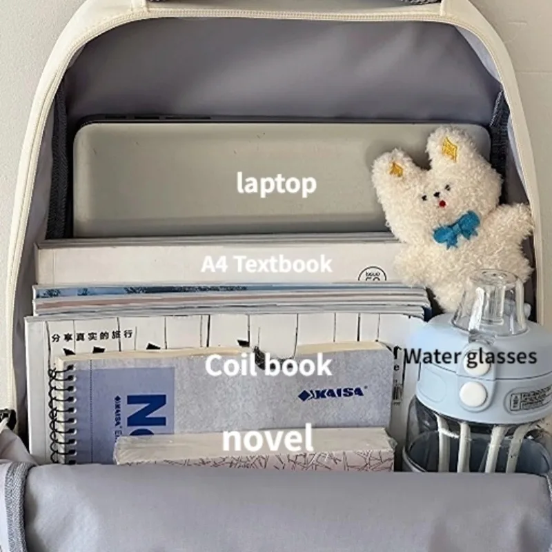 The new college style soft girl color schoolbag Korean version simple letter backpack for primary and secondary school students