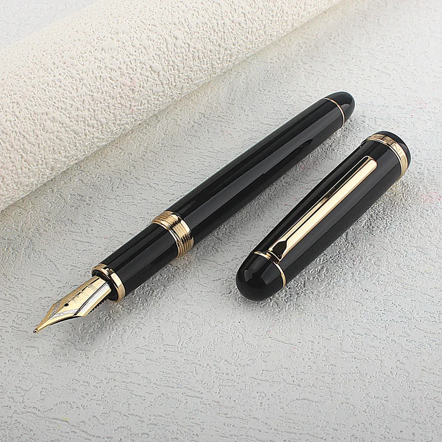 Jinhao X350 Fountain Pen Elegant Black Fine Medium Nib for Writing Signature Office Business School