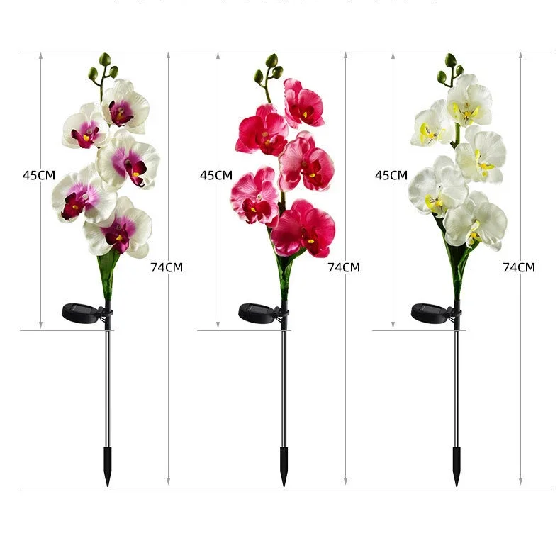 5 LED Solar Garden Decoration Outdoor LED Light Butterfly Orchid Flower Rose Lily Lamp Yard Garden Path Way Lawn Landscape Decor