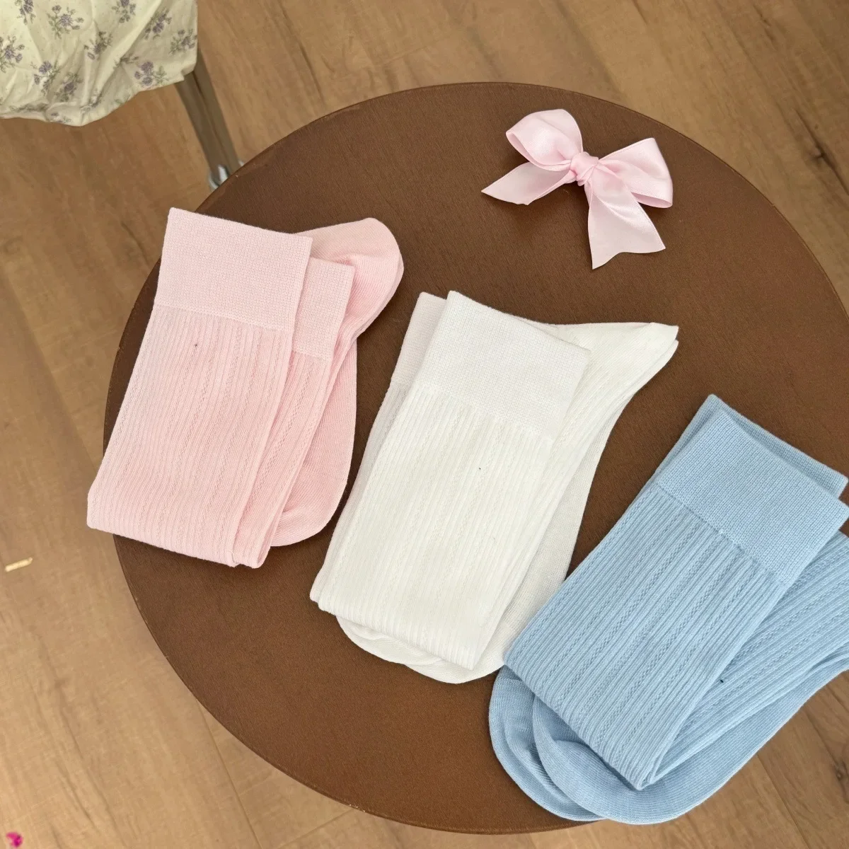 Mädchensocken Strümpfe Damen Baumwolle Dünn Atmungsaktiv JK Mädchen Kniestrümpfe Japanische Mode Einfarbige Lange Socken Damenstrümpfe – Detail 25