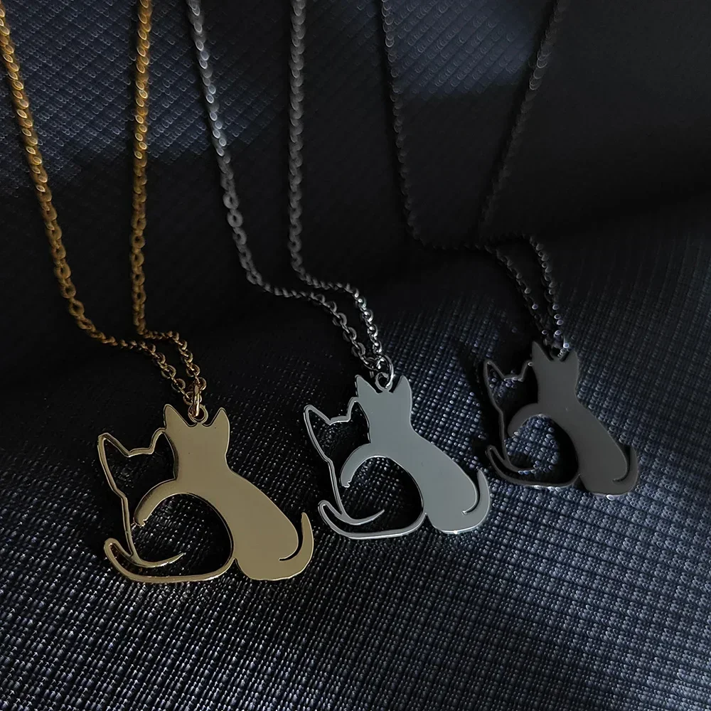 double cat necklace