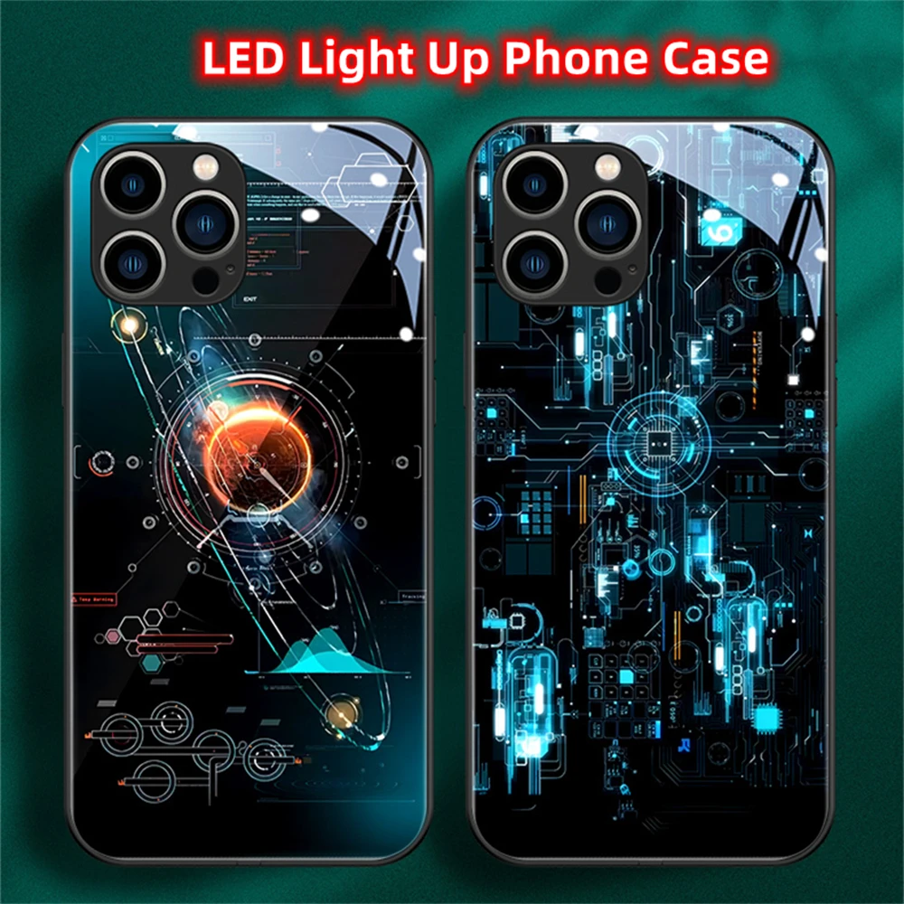 

Circuit Technology Sense LED Calling Light Up Flash Phone Case For Samsung S23 S22 S21 S20 FE Note 10 20 Plus Ultra A54 Cover