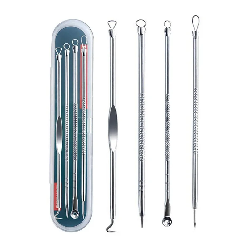 Description Picture 2 of itemBlackhead Remover Squeeze Acne Needle Tweezers Alema Blackheads Cell Clip 5 Extractor Pimples Comedon Black Dots Nose Sebum Tool