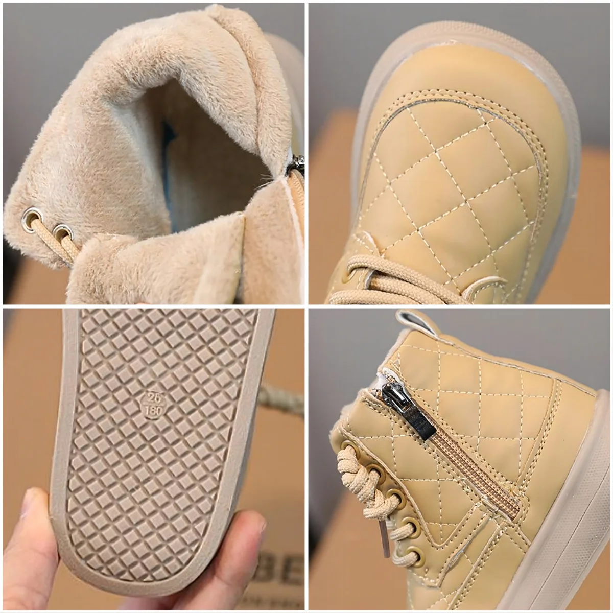 Unisex Kids Ankle Boots for Boys Girls Children Short Boots Warm Thermal Cotton Inside Fashion Sports Style Side Zipper 26-36