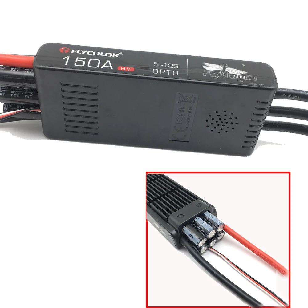 Flycolor FlyDragon 150A ESC 전자 속도 제어 5-12S HV OPTO, RC 취미 모델 JP EDF 모터용 항공기 헬리콥터